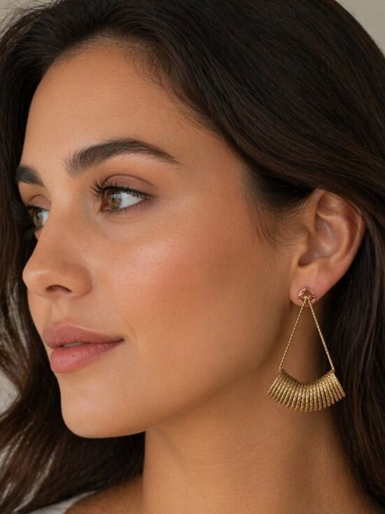 Source Unknown Jewelry - Vintage Gold Coil Earrings Pierced